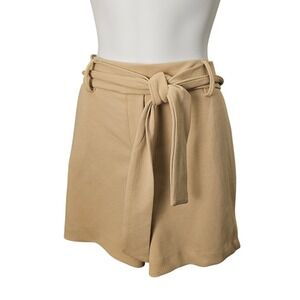Jules & Leopold Pull On Shorts Women Medium Tan New Tie Waist Crepe Pockets